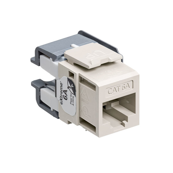 Leviton Extreme Cat6A Quickport Almond, Connector, Channel-Rated 6110G-RT6